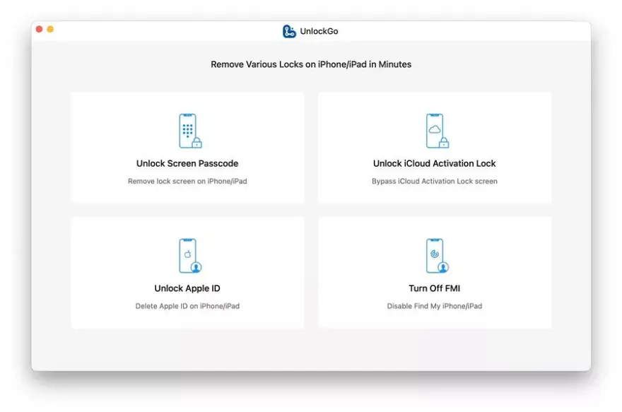 لقطة شاشة لتطبيق UnlockGo 6.3.2 – أداة إزالة قفل iPhone الكل في واحد