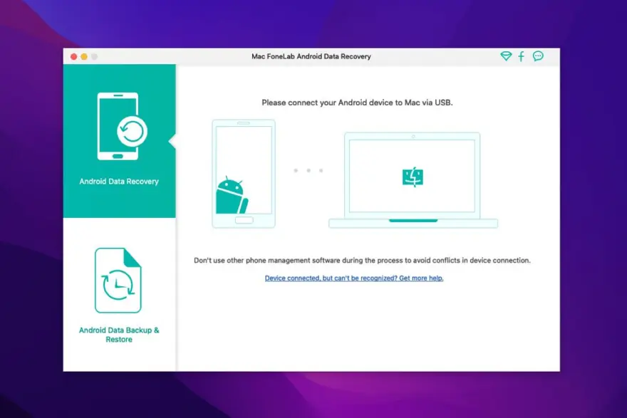 لقطة شاشة لتطبيق FoneLab Android Data Recovery 3.2.30 – استعادة الملفات المحذوفة على هواتف الأندرويد