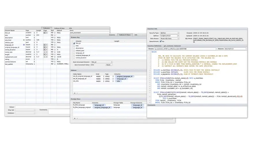 لقطة شاشة لتطبيق Querious 4.2.4 – تطبيق إدارة قواعد البيانات MySQL