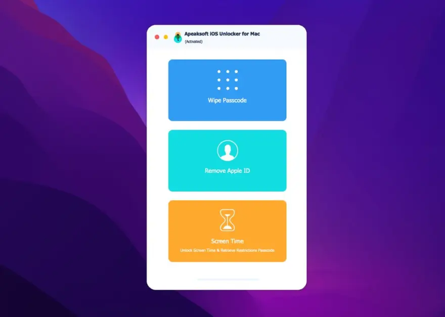 لقطة شاشة لتطبيق Apeaksoft iOS Unlocker 1.0.76 – الدخول إلى iPhone المقفل بدون كلمة مرور