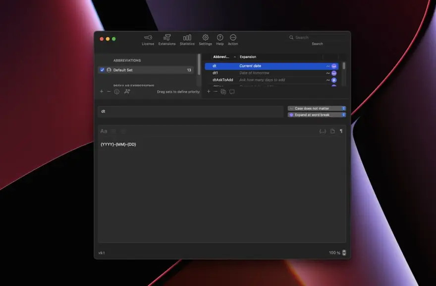 لقطة شاشة لتطبيق Typinator 10.0 – Speedy and reliable text expansion solution