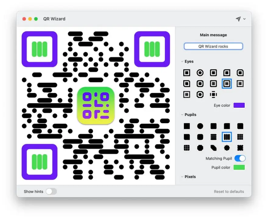 لقطة شاشة لتطبيق QR Wizard 3.0.2 – مولد رمز الاستجابة السريعة الوحيد الذي ستحتاج إليه