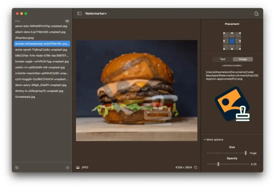 لقطة شاشة لتطبيق Watermarker+ 1.3.6 – Batch photo watermarking