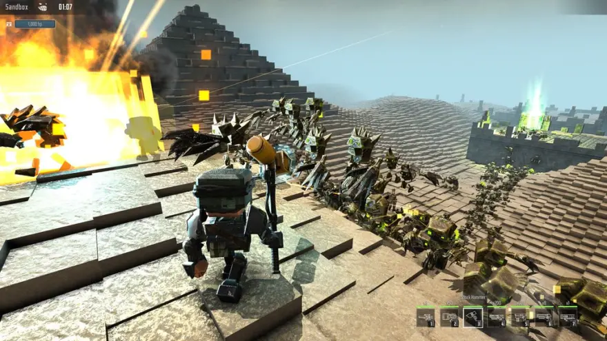 لقطة شاشة لتطبيق Block Fortress 2 2026.08.21 – Choose a planet, build your fortress, and prepare for war