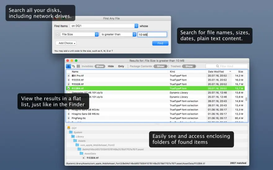 لقطة شاشة لتطبيق Find Any File 2.6.1 – Search your disks for files using various criteria