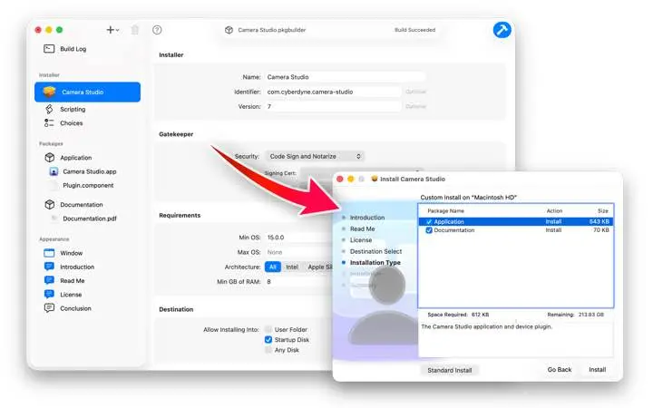 لقطة شاشة لتطبيق Package Builder 2.0.2 – أنشئ حزم تثبيت macOS بسهولة