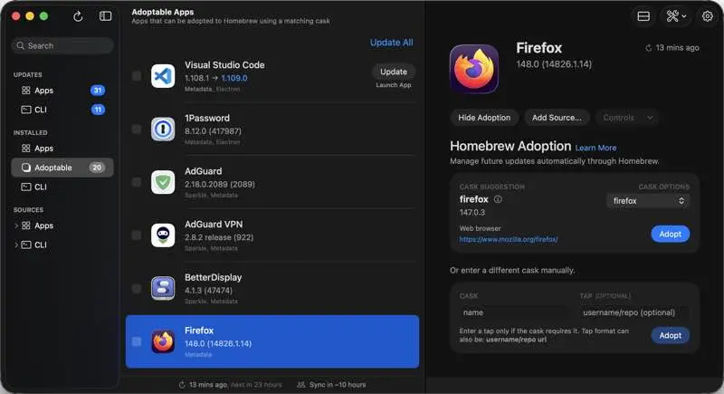 لقطة شاشة لتطبيق Updatest 2.4.2 – منزلك للحصول على تحديثات Mac