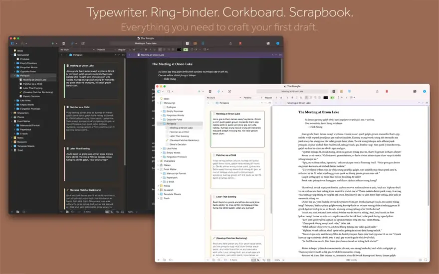 لقطة شاشة لتطبيق Scrivener 3.5.2 – Project management and word processing tool for writers