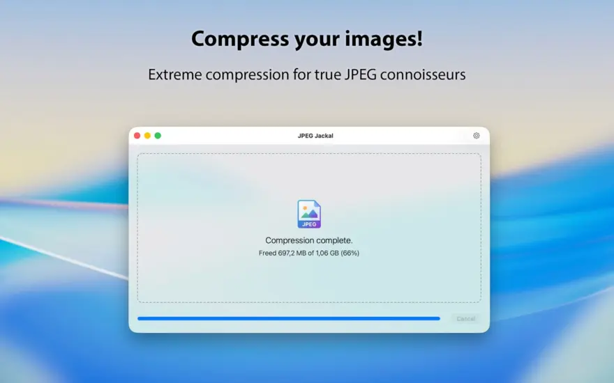 لقطة شاشة لتطبيق JPEG Jackal 3.1 – Simple, powerful and quick photo optimization tool