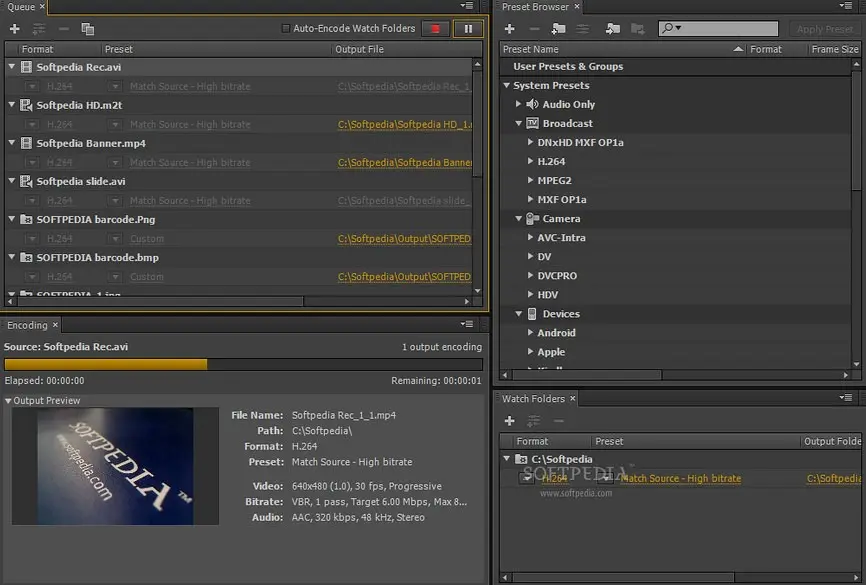 لقطة شاشة لتطبيق Adobe Media Encoder 2026 26.0.0 – Included with Adobe Premier CC [ARM ONLY]