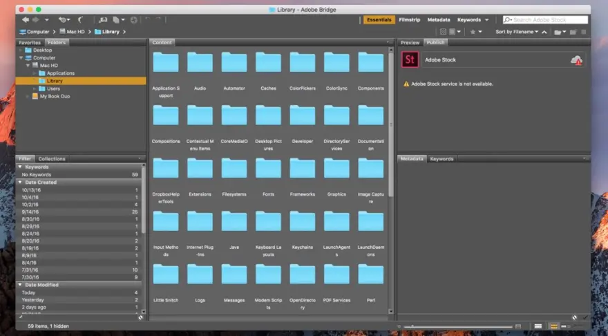 لقطة شاشة لتطبيق Adobe Bridge 16.0.1 – Powerful media manager for Creative Suite
