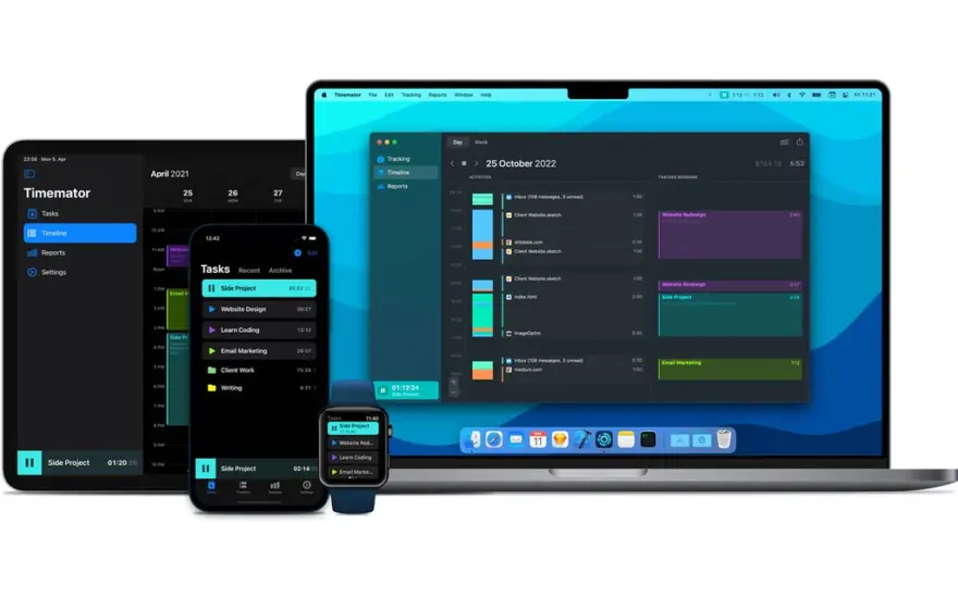 لقطة شاشة لتطبيق Timemator 3.2.1 – Automate your time-tracking based on your activities on the Mac