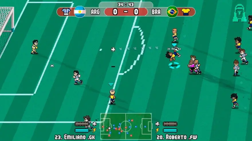 لقطة شاشة لتطبيق Pixel Cup Soccer 278 – A retro-style arcade game