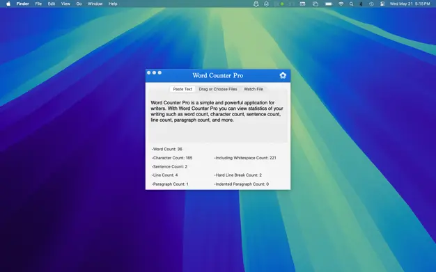 لقطة شاشة لتطبيق Word Counter Pro 3.3.2 – A simple and powerful application for writers