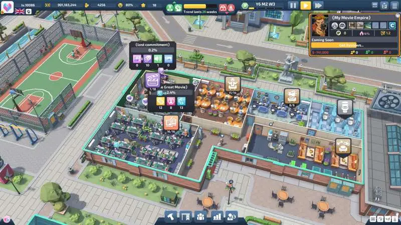 لقطة شاشة لتطبيق Super Movie Tycoon 1.2.5 – Movie Management & Simulation Game
